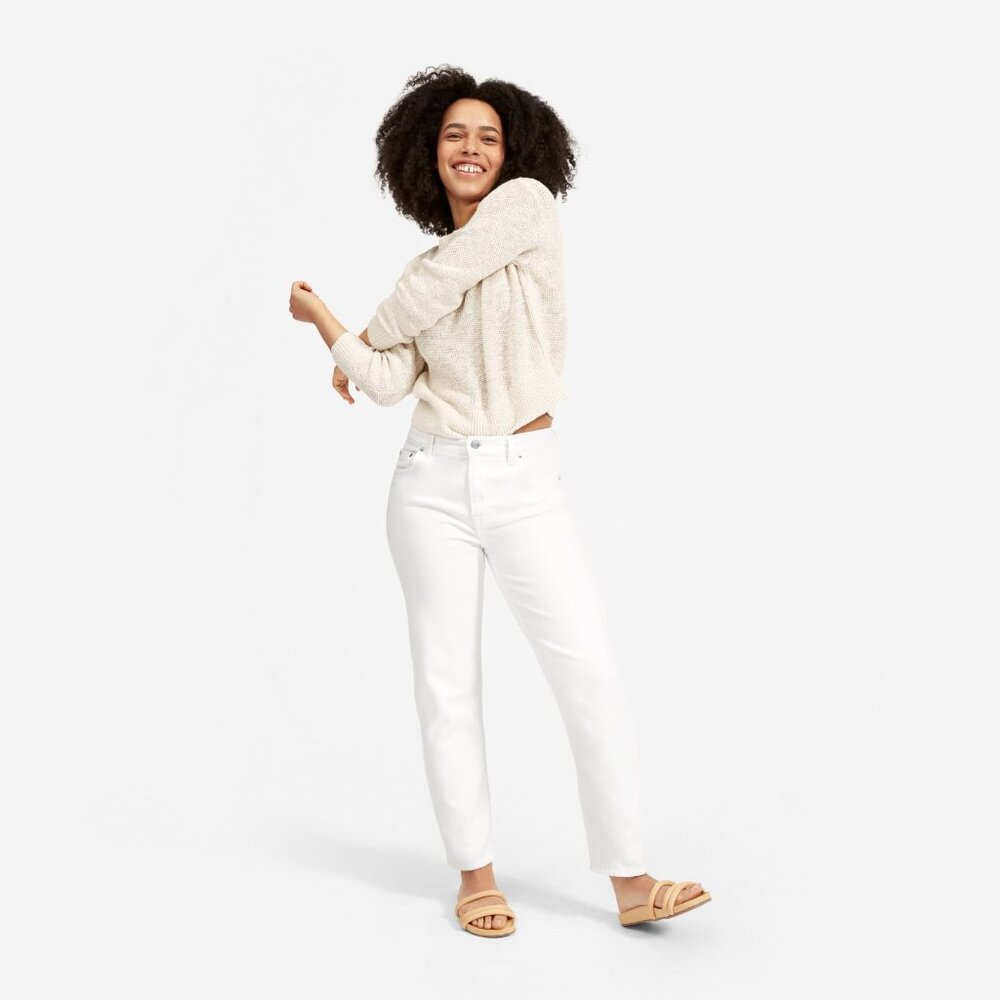 Everlane The Super-Soft Relaxed Jean White Base - Size 28